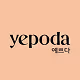 Wordmark logo with 'yepoda' in stylized black lowercase letters on a peach background.