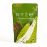Green Raze coffee bag with vanilla flavor text and vanilla flower illustration on a light background.